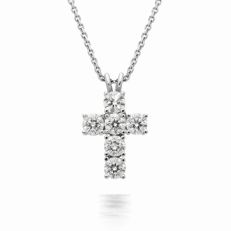 Hans D Krieger 18ct White Gold 0.84ct Diamond Brilliant Cut Cross Necklace