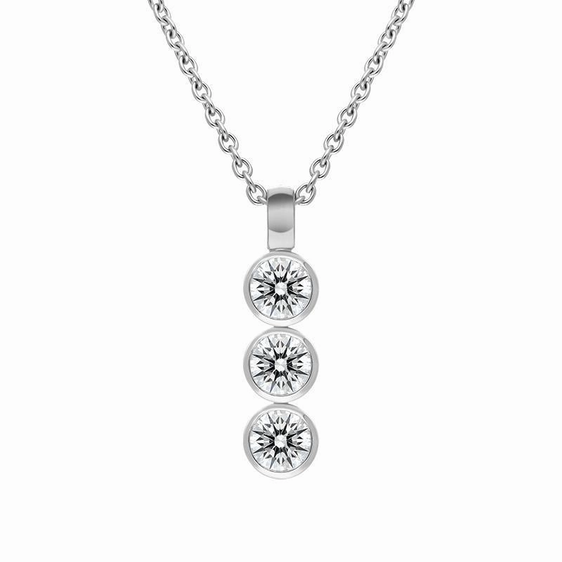 Hans D. Krieger 18ct White Gold 0.85ct Diamond Triple Drop Necklace