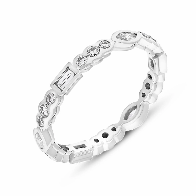Hans D Krieger 18ct White Gold 0.87ct Diamond Mixed Cut Eternity Ring