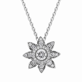 Hans D. Krieger 18ct White Gold 0.88ct Diamond Starburst Necklace
