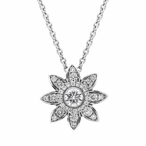 Hans D. Krieger 18ct White Gold 0.88ct Diamond Starburst Necklace