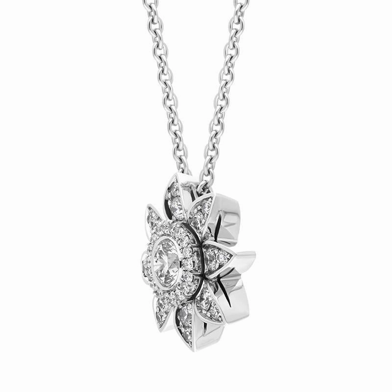Hans D. Krieger 18ct White Gold 0.88ct Diamond Starburst Necklace