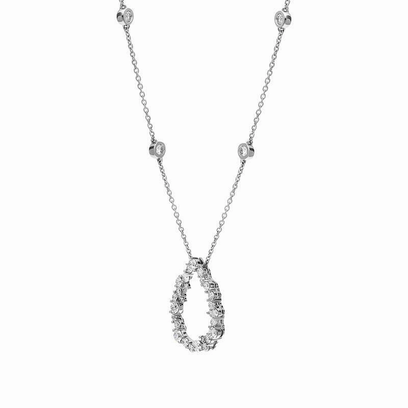 Hans D. Krieger 18ct White Gold 1.24ct Diamond Open Pear Necklace