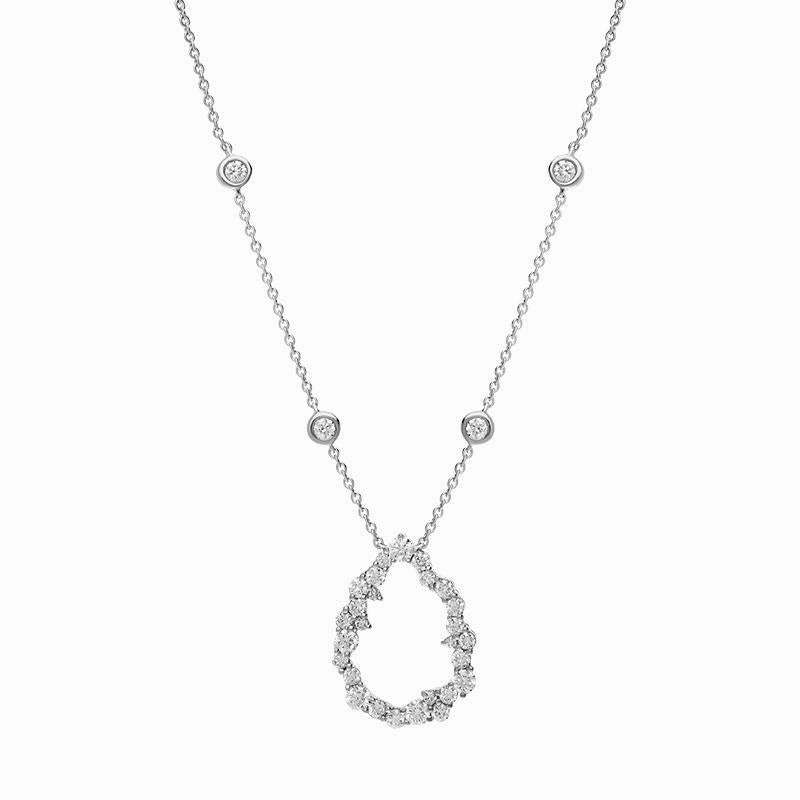 Hans D. Krieger 18ct White Gold 1.24ct Diamond Open Pear Necklace