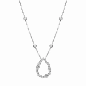Hans D. Krieger 18ct White Gold 1.24ct Diamond Open Pear Necklace
