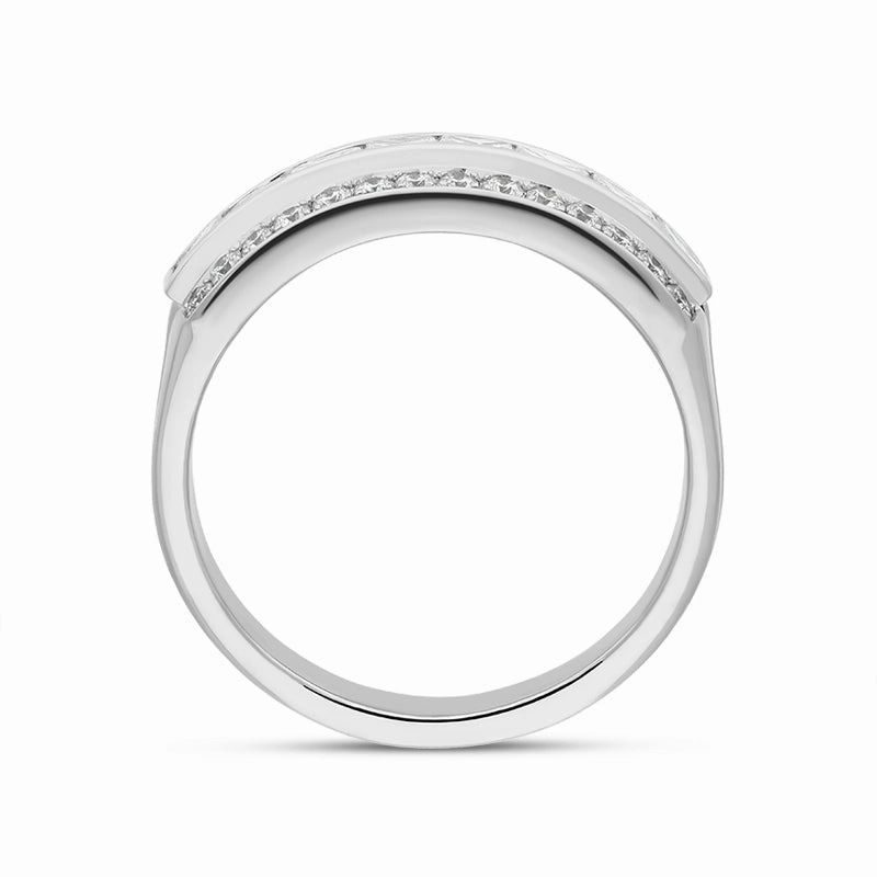 Hans D Krieger 18ct White Gold 1.26ct Diamond Three Row Eternity Ring D