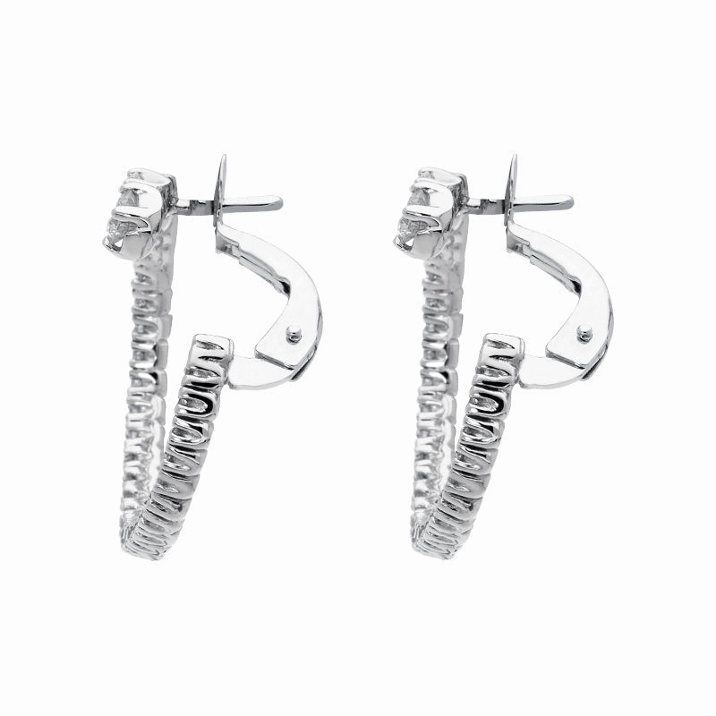 Hans D. Krieger 18ct White Gold 1.32ct Diamond Hoop Earrings D