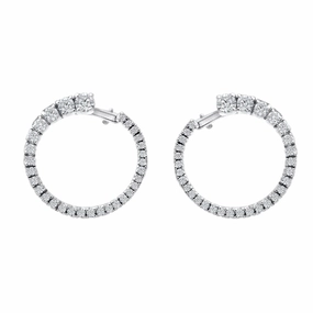 Hans D. Krieger 18ct White Gold 1.32ct Diamond Hoop Earrings D