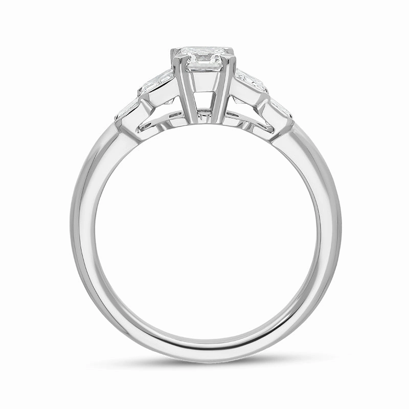 Hans D Krieger 18ct White Gold 1.62ct Diamond Emerald Cut Ring D