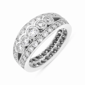 Hans D Krieger 18ct White Gold 2.56ct Diamond Graduated Eternity Ring