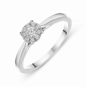 Hans D Krieger 18ct White Gold Diamond Cluster Ring D