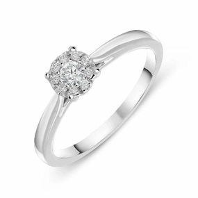 Hans D Krieger 18ct White Gold Diamond Cluster Ring D