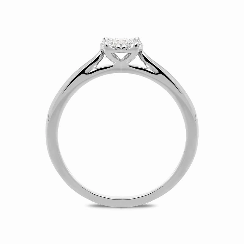 Hans D Krieger 18ct White Gold Diamond Cluster Ring D