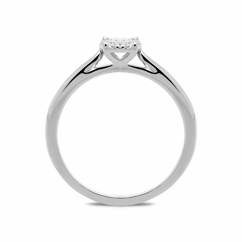 Hans D Krieger 18ct White Gold Diamond Cluster Ring D
