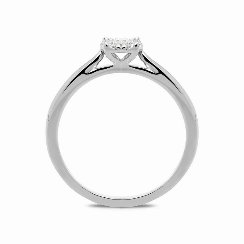 Hans D Krieger 18ct White Gold Diamond Cluster Ring D