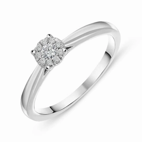 Hans D Krieger 18ct White Gold Diamond Cluster Ring