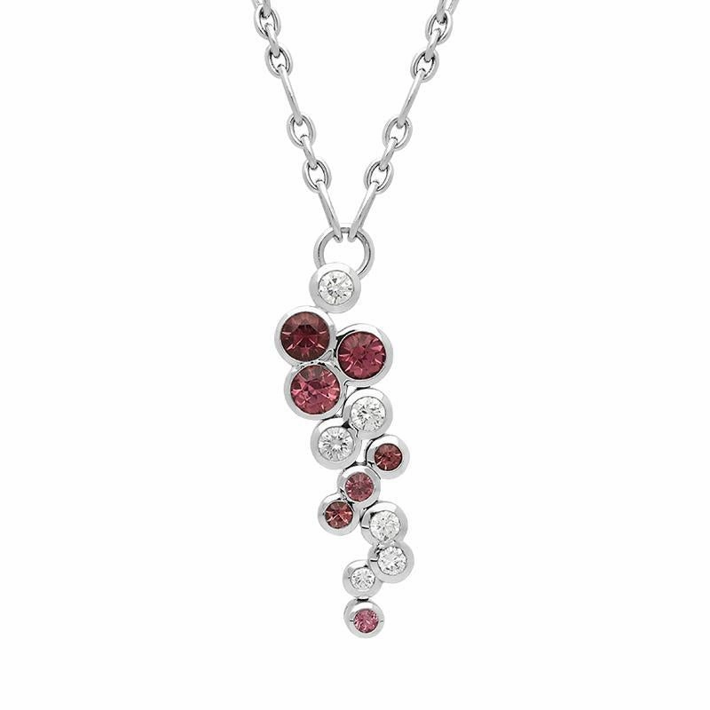 Hans D. Krieger 18ct White Gold Pink Tourmaline Diamond Bubble Necklace
