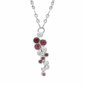 Hans D. Krieger 18ct White Gold Pink Tourmaline Diamond Bubble Necklace