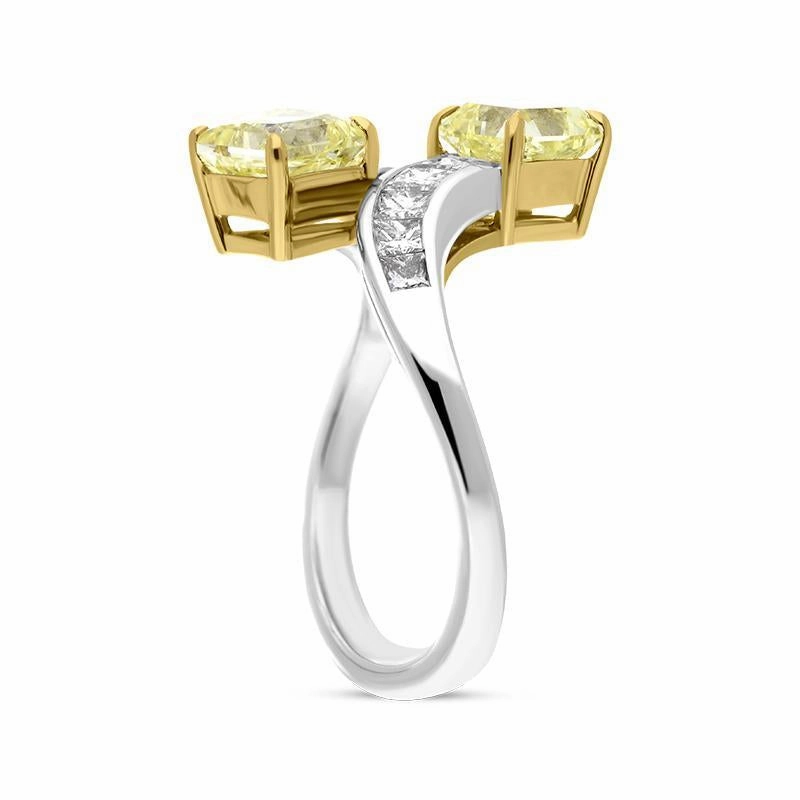 Hans D. Krieger 18ct White Gold Yellow Diamond Crossover Ring