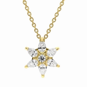 Hans D. Krieger 18ct Yellow Gold 0.60ct Diamond Flower Necklace