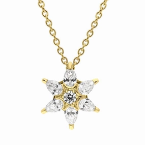 Hans D. Krieger 18ct Yellow Gold 0.60ct Diamond Flower Necklace