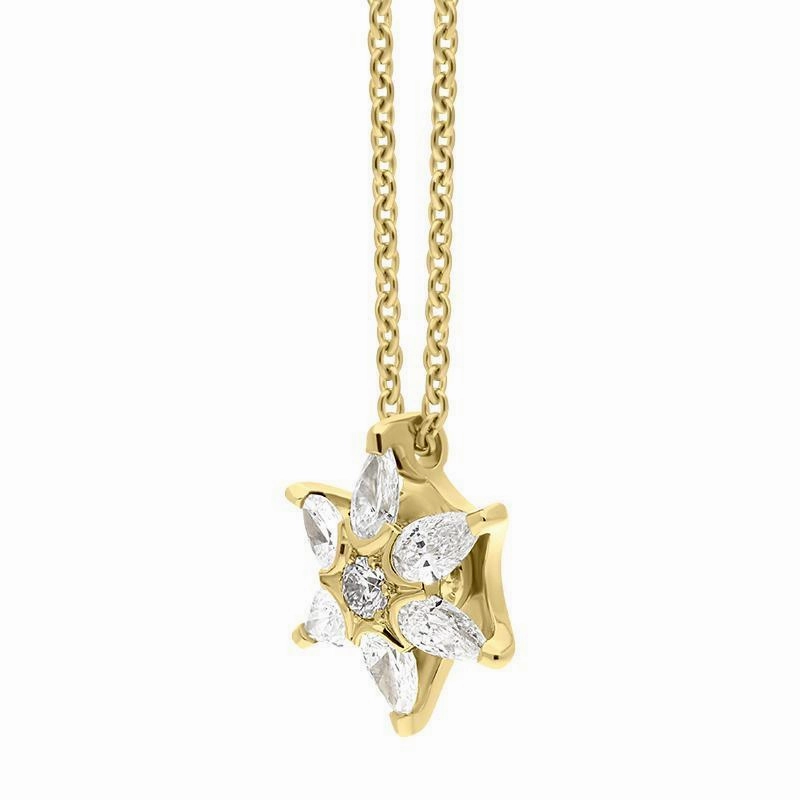 Hans D. Krieger 18ct Yellow Gold 0.60ct Diamond Flower Necklace