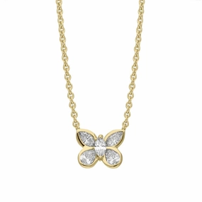 Hans D. Krieger 18ct Yellow Gold Diamond Butterfly Necklace