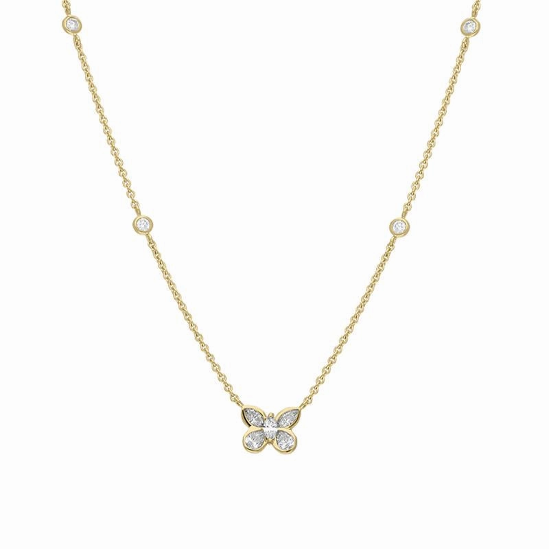 Hans D. Krieger 18ct Yellow Gold Diamond Butterfly Necklace