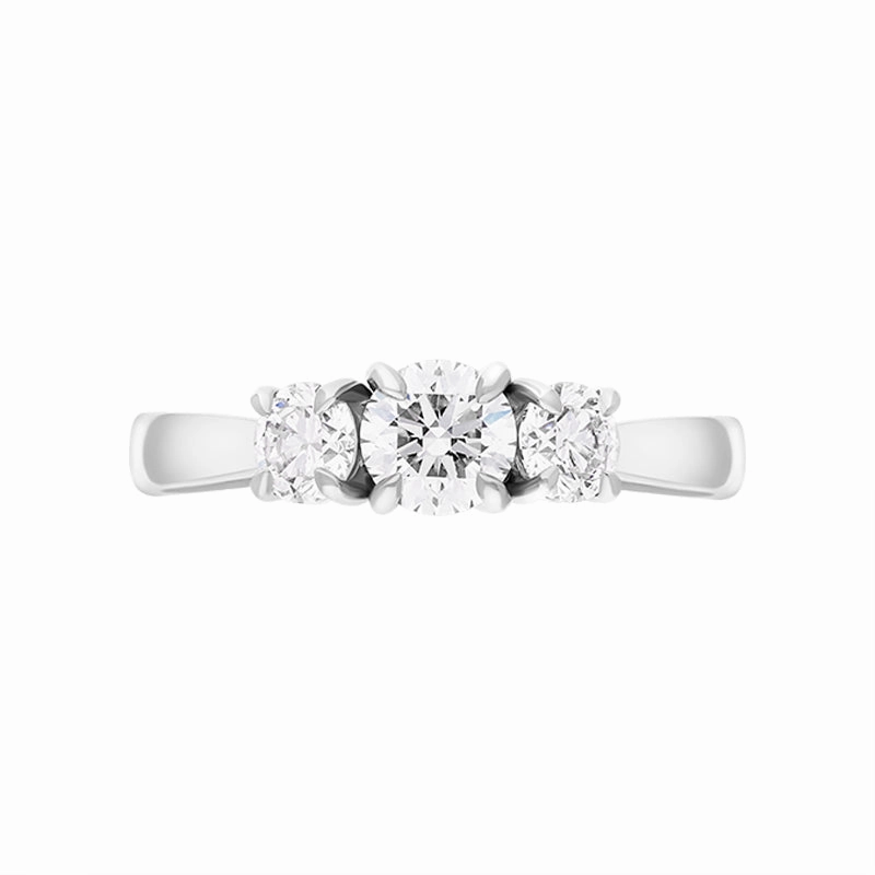 Hans D Krieger Platinum 0.98ct Diamond Three Stone Ring D