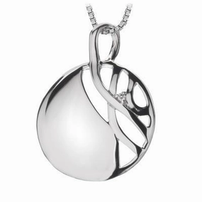 Hot Diamonds Arabesque Sterling Silver Eclipse Disc Necklace D