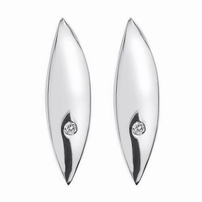 Hot Diamonds Classic Sterling Silver And Diamond Leaf Stud Earrings