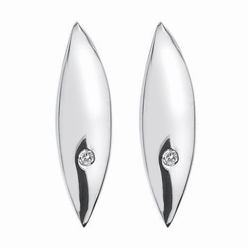 Hot Diamonds Classic Sterling Silver And Diamond Leaf Stud Earrings