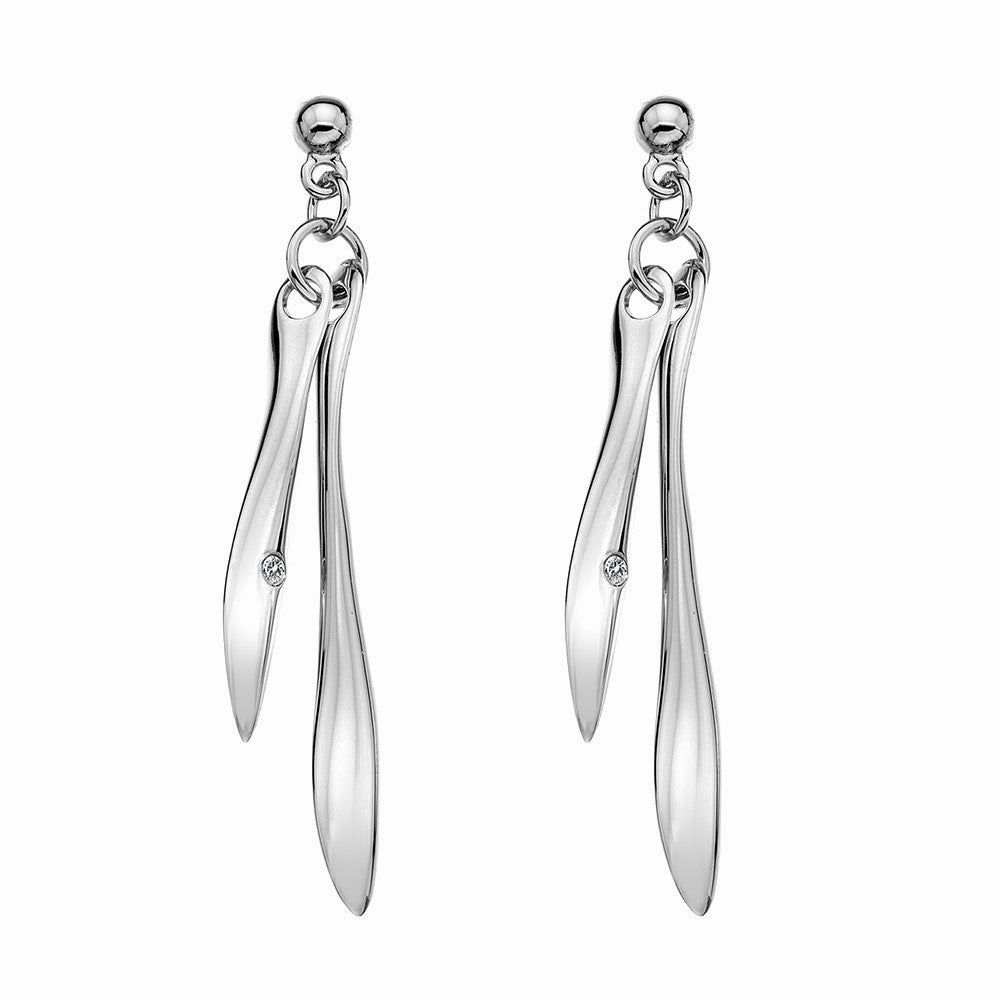 Hot Diamonds Earrings Aqua Drop Silver