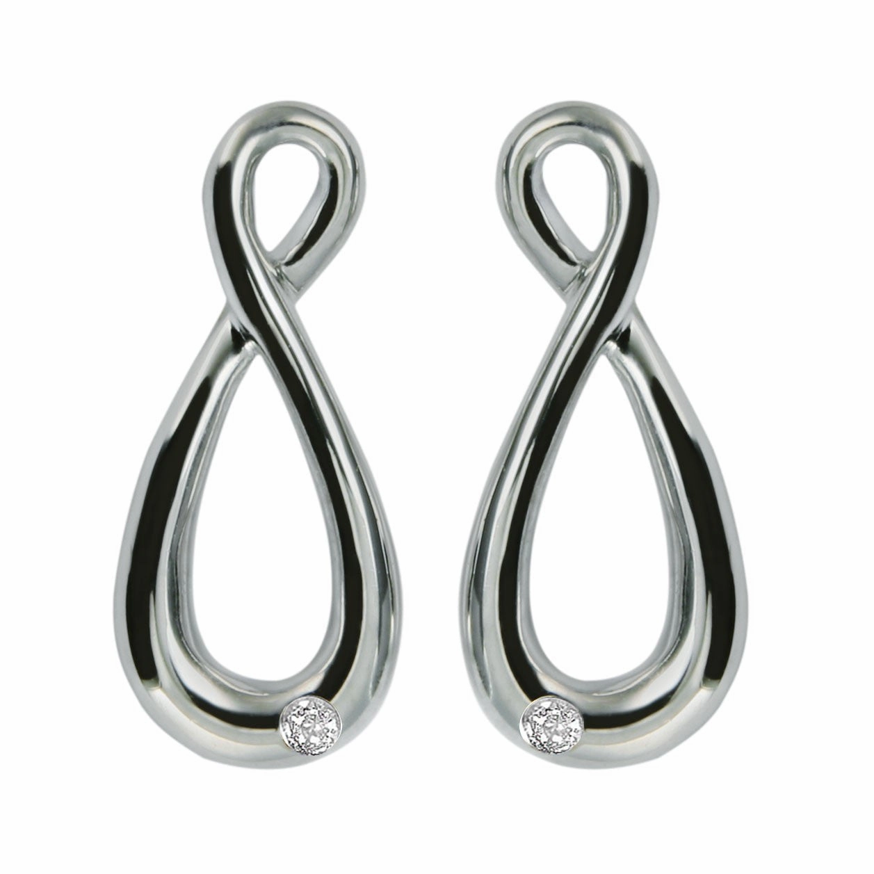Hot Diamonds Earrings Go With The Flow Hourglass Silver D