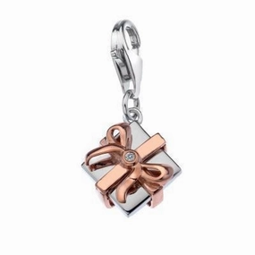 Hot Diamonds Gift Sterling Silver and Rose Gold Plated Charm