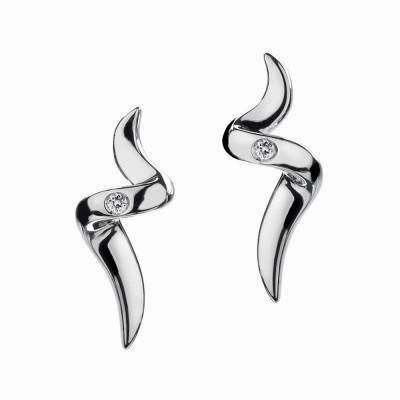 Hot Diamonds Go With The Flow Sterling Silver Spiral Earrings