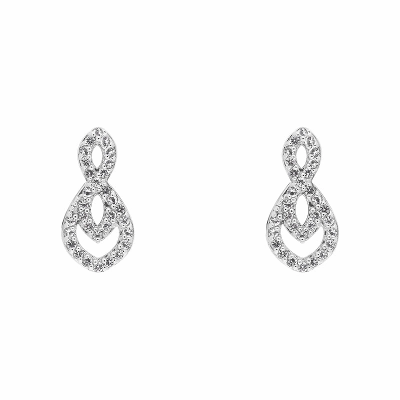 Hot Diamonds Harmony Sterling Silver Diamond Double Teardrop Necklace Earrings Set D
