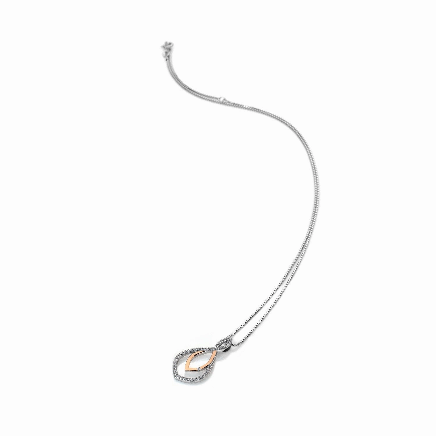 Hot Diamonds Harmony White Topaz Sterling Silver Rose Gold Necklace D