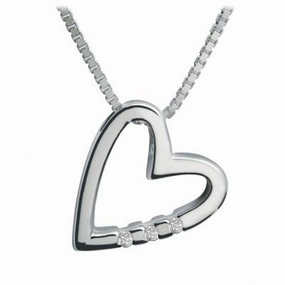 Hot Diamonds Just Add Love Silver Head Over Heels Necklace