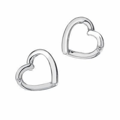 Hot Diamonds Just Add Love Sterling Silver Heart Stud Earrings