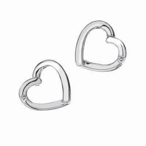 Hot Diamonds Just Add Love Sterling Silver Heart Stud Earrings