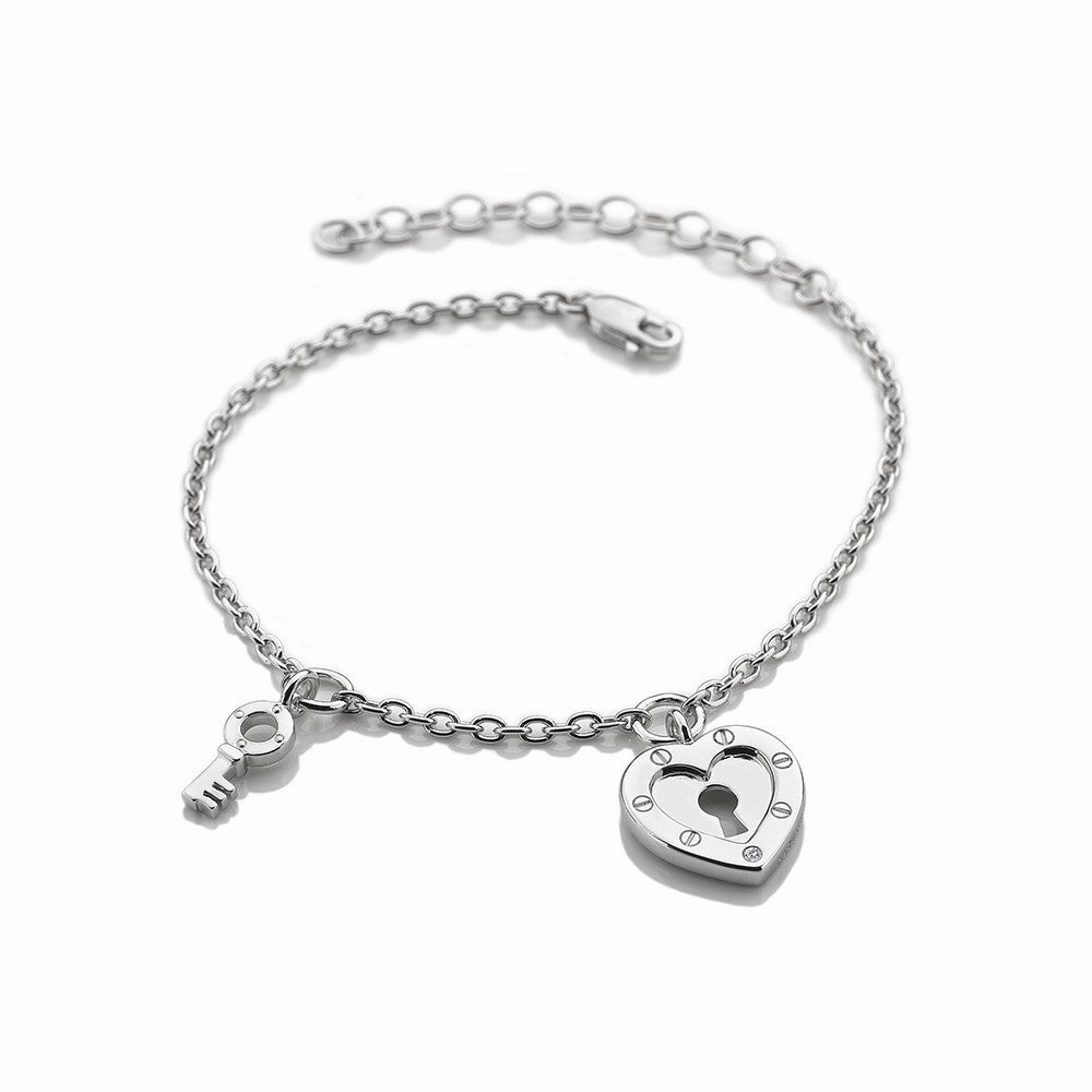 Hot Diamonds Lock in Love Sterling Silver Open Bracelet