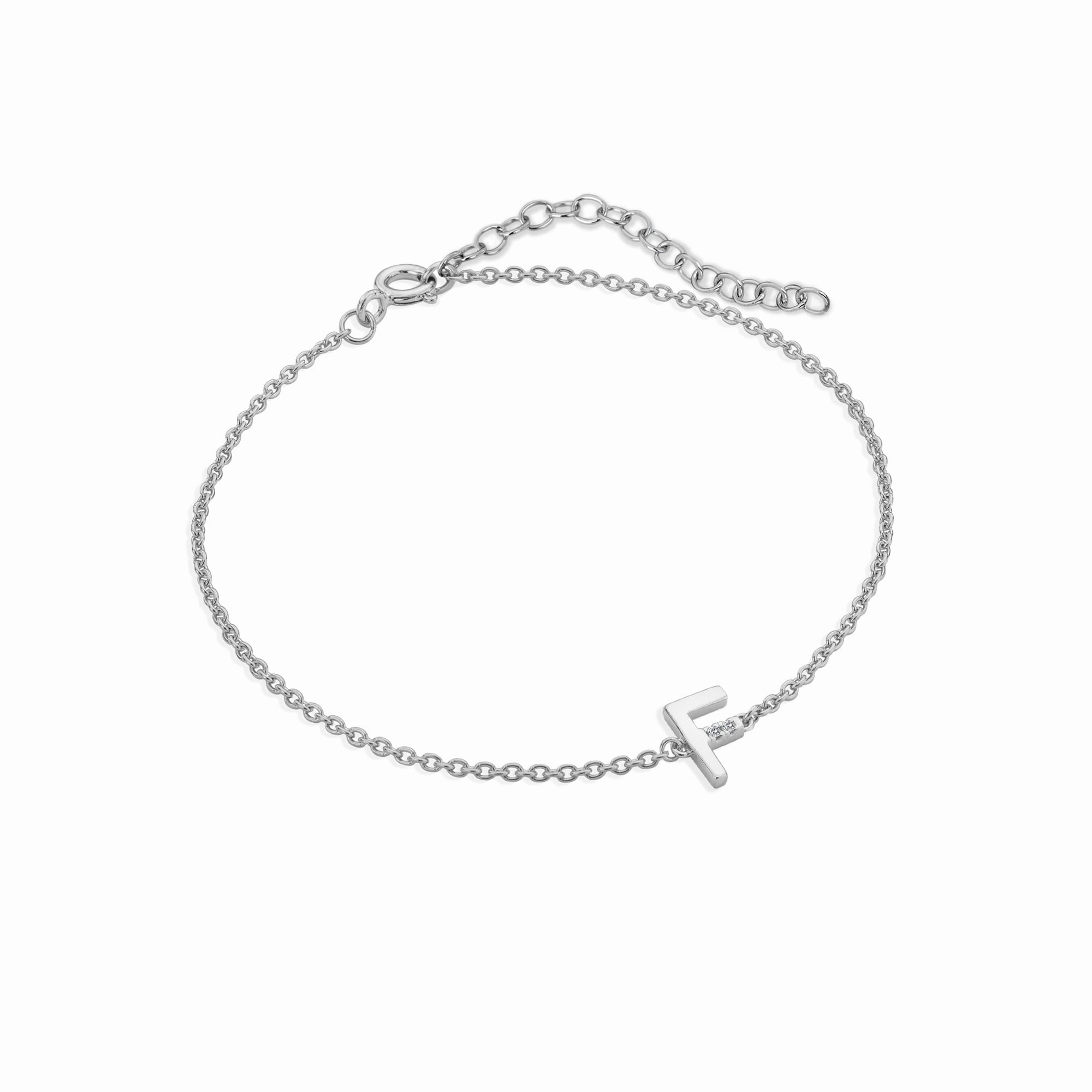 Hot Diamonds Love Letters Sterling Silver F Bracelet