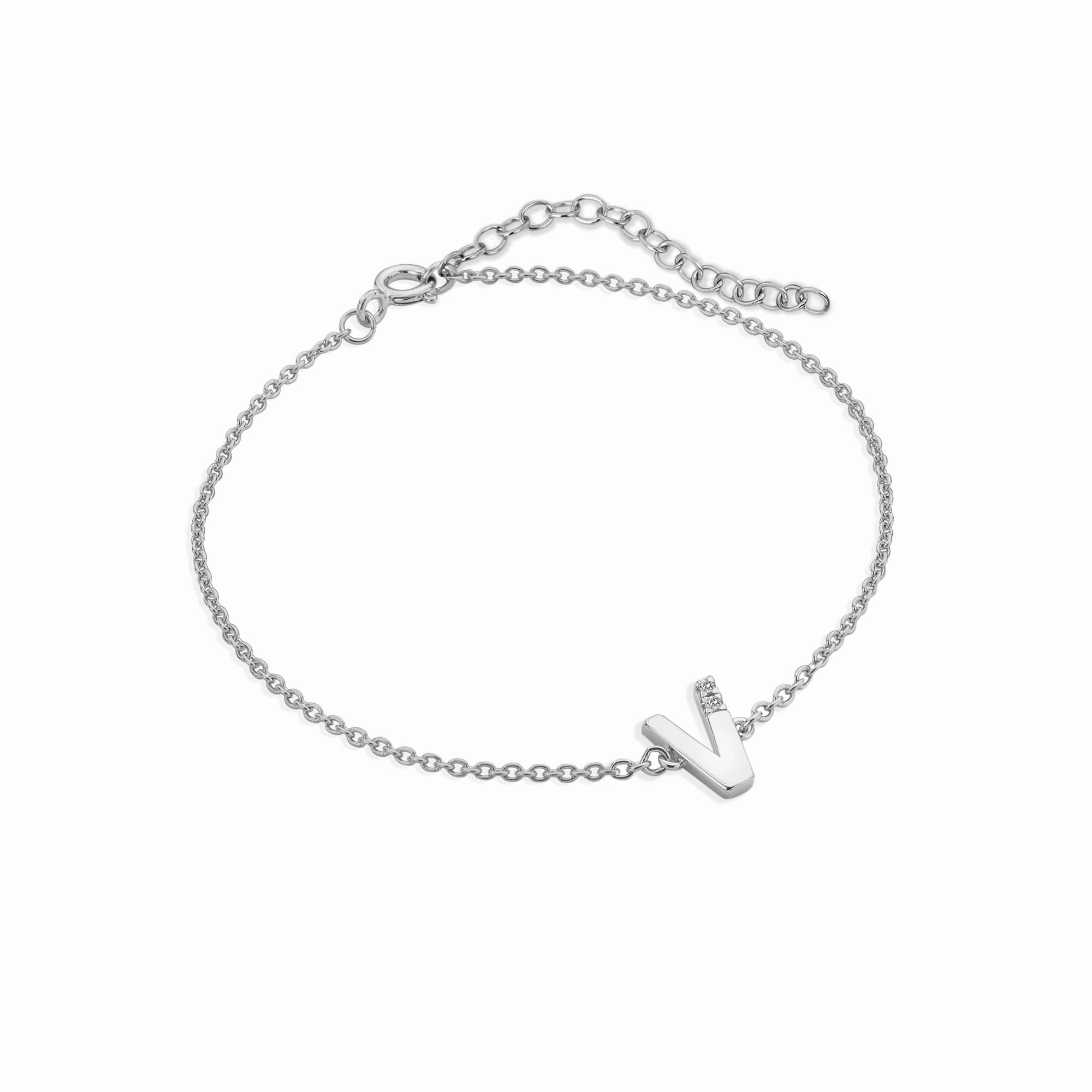 Hot Diamonds Love Letters Sterling Silver V Bracelet