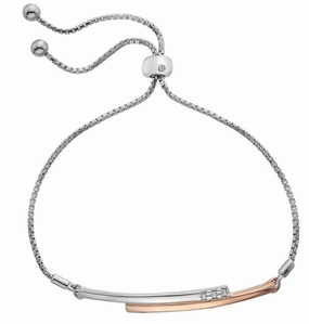 Hot Diamonds Love Silver Rose Gold Zirconia Diamond Bracelet