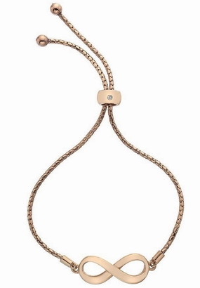 Hot Diamonds Love Sterling Silver Rose Gold Diamond Infinity Bracelet