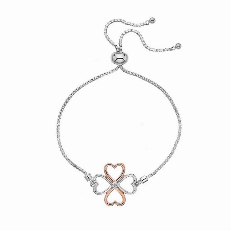 Hot Diamonds Lucky In Love Sterling Silver Rose Gold Plated Bracelet D