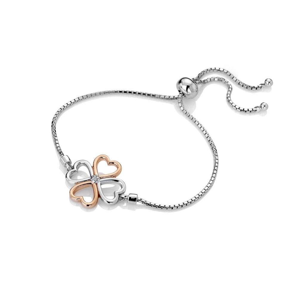 Hot Diamonds Lucky In Love Sterling Silver Rose Gold Plated Bracelet D