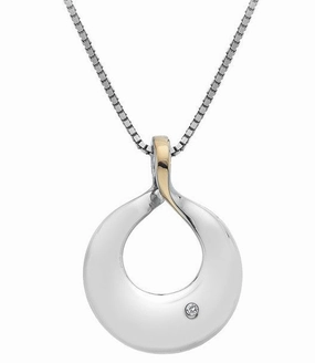 Hot Diamonds Luxury Sterling Silver Rose Gold Diamond Circle Pendant