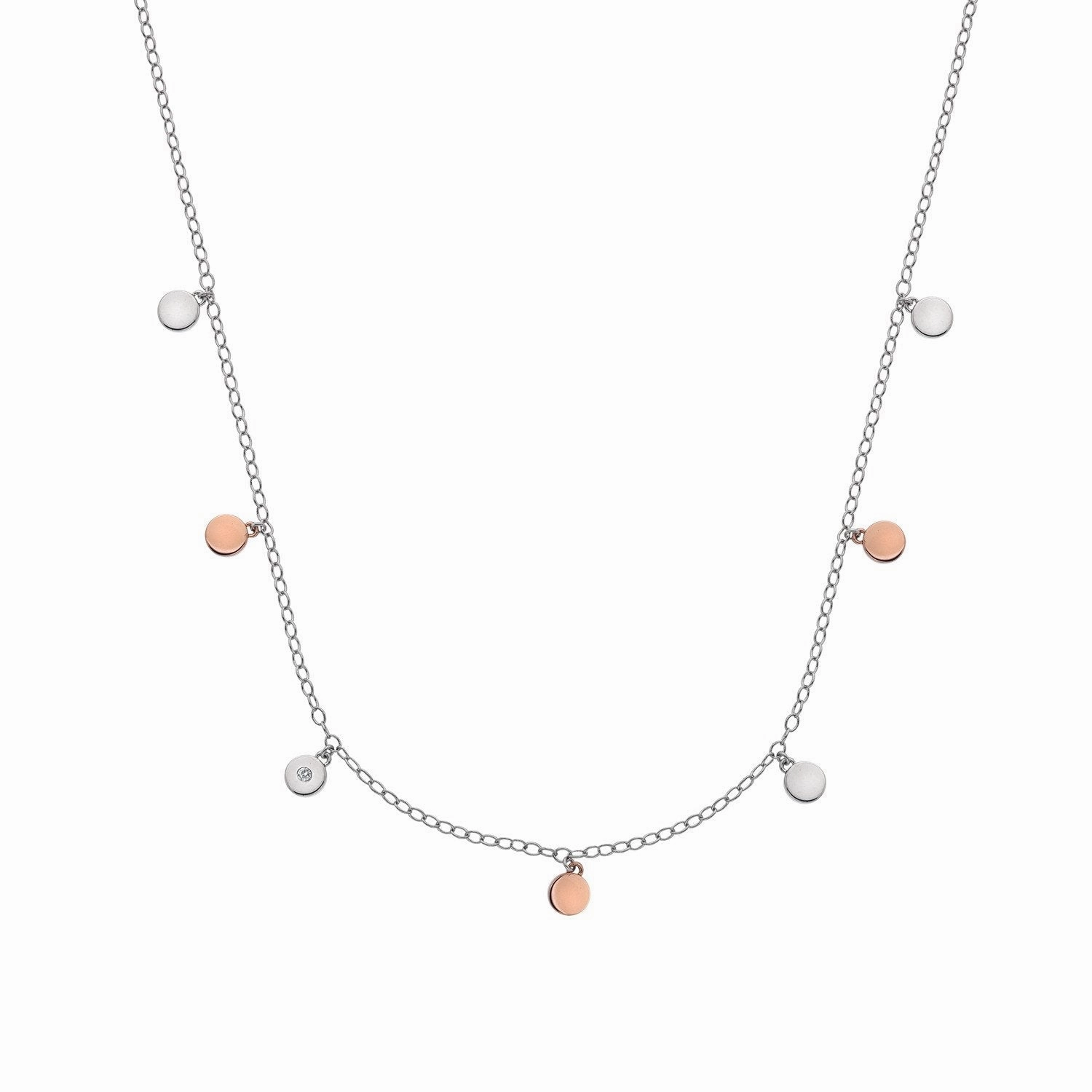 Hot Diamonds Monsoon Sterling Silver Rose Gold Plated Necklace